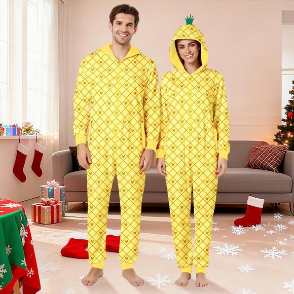 Family Christmas Pajama Onesie Hooded Sleepwear Set All Sizes - Picture 3 of 4